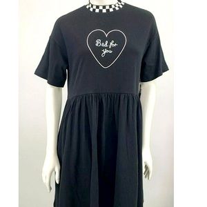 VANS x LAZY OAF ‘Bad For You’ relaxed fit check-collared skater style mini dress